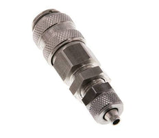 Edelstahl DN 5 Luftkupplung Muffe 4x6 mm Überwurfmutter Bulkhead