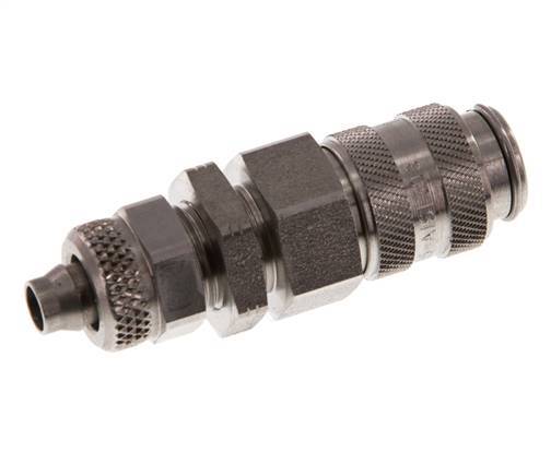 Edelstahl DN 5 Luftkupplung Muffe 6x8 mm Überwurfmutter Bulkhead