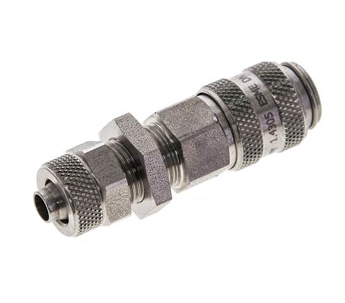 Edelstahl DN 5 Luftkupplung Muffe 6x8 mm Überwurfmutter Bulkhead