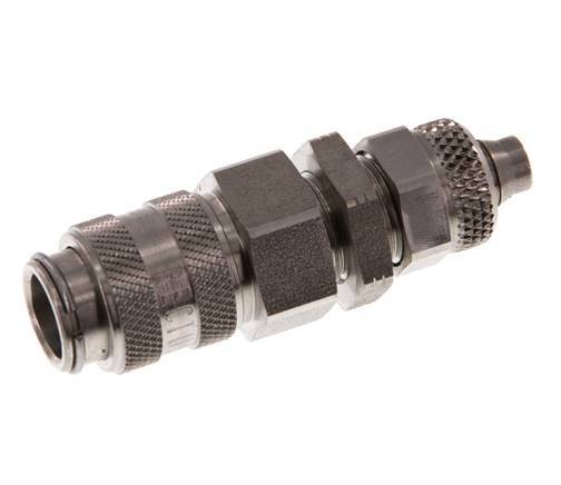 Edelstahl DN 5 Luftkupplung Muffe 6x8 mm Überwurfmutter Bulkhead