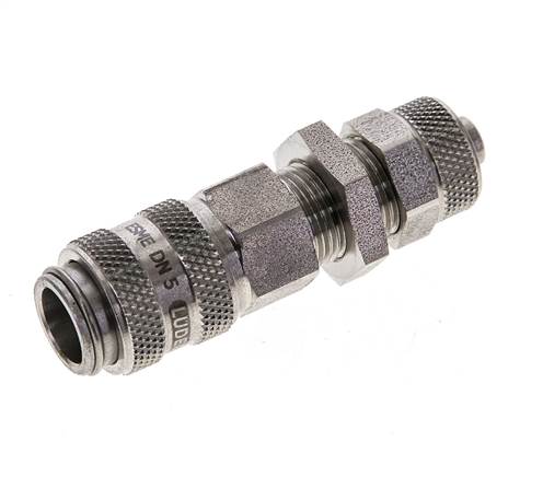 Edelstahl DN 5 Luftkupplung Muffe 6x8 mm Überwurfmutter Bulkhead
