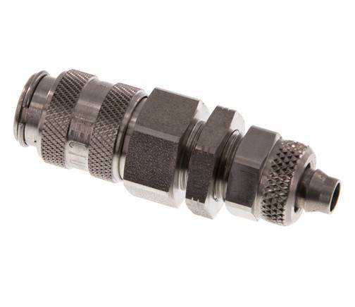 Edelstahl DN 5 Luftkupplung Muffe 6x8 mm Überwurfmutter Bulkhead