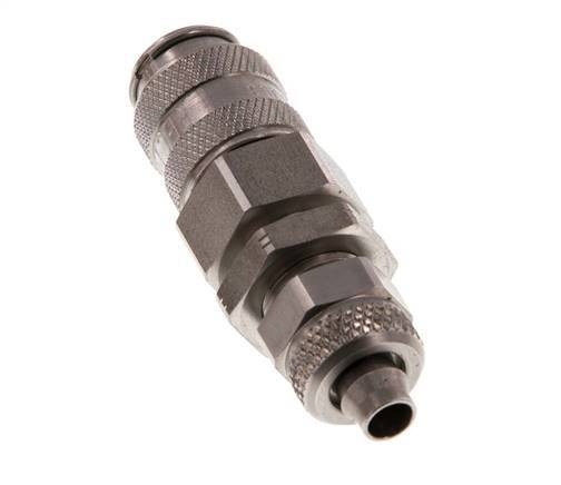 Edelstahl DN 5 Luftkupplung Muffe 6x8 mm Überwurfmutter Bulkhead