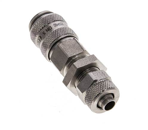 Edelstahl DN 5 Luftkupplung Muffe 6x8 mm Überwurfmutter Bulkhead