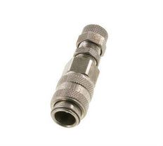 Edelstahl DN 5 Luftkupplung Muffe 4x6 mm Überwurfmutter Bulkhead Doppelabsperrung