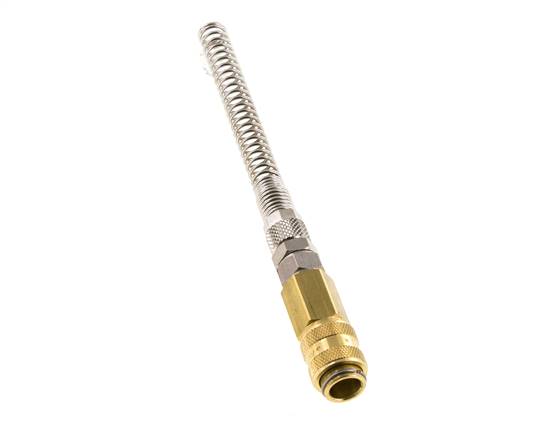 Messing DN 5 Luftkupplungsmuffe 4x6 mm Überwurfmutter Biegeschutz drehbar