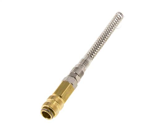 Messing DN 5 Luftkupplungsmuffe 4x6 mm Überwurfmutter Biegeschutz drehbar