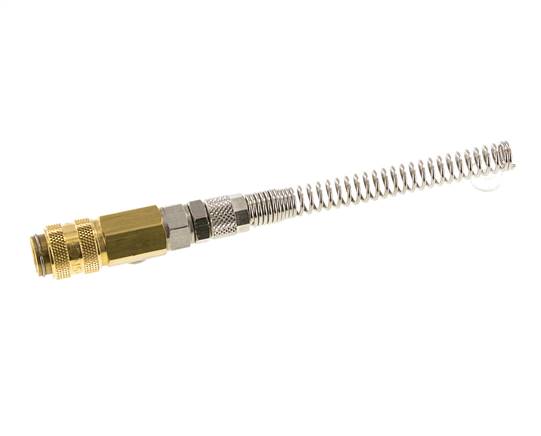 Messing DN 5 Luftkupplungsmuffe 4x6 mm Überwurfmutter Biegeschutz drehbar