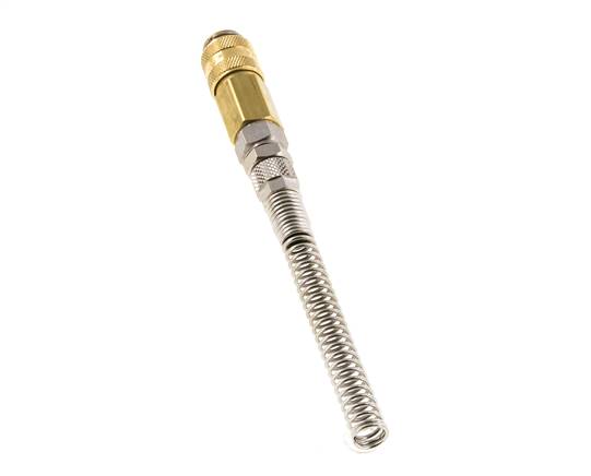 Messing DN 5 Luftkupplungsmuffe 4x6 mm Überwurfmutter Biegeschutz drehbar