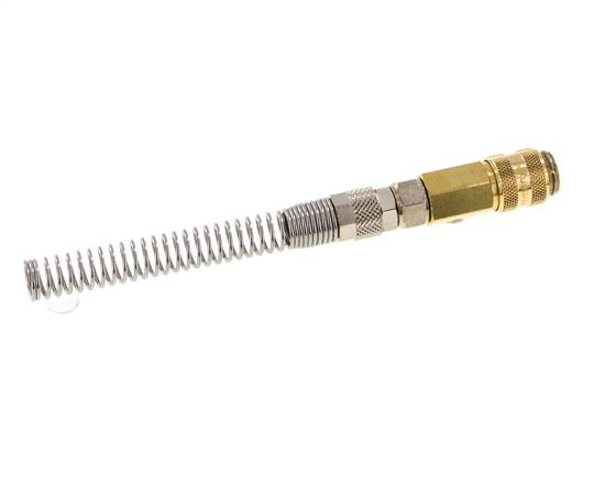 Messing DN 5 Luftkupplungsmuffe 6x8 mm Überwurfmutter Biegeschutz drehbar