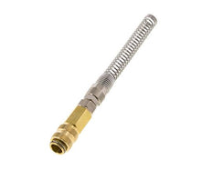 Messing DN 5 Luftkupplungsmuffe 6x8 mm Überwurfmutter Biegeschutz drehbar