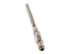 Messing vernickelt DN 5 Luftkupplungsmuffe 4x6 mm Überwurfmutter Biegeschutz drehbar