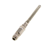 Messing vernickelt DN 5 Luftkupplungsmuffe 4x6 mm Überwurfmutter Biegeschutz drehbar