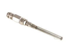 Messing vernickelt DN 5 Luftkupplungsmuffe 4x6 mm Überwurfmutter Biegeschutz drehbar