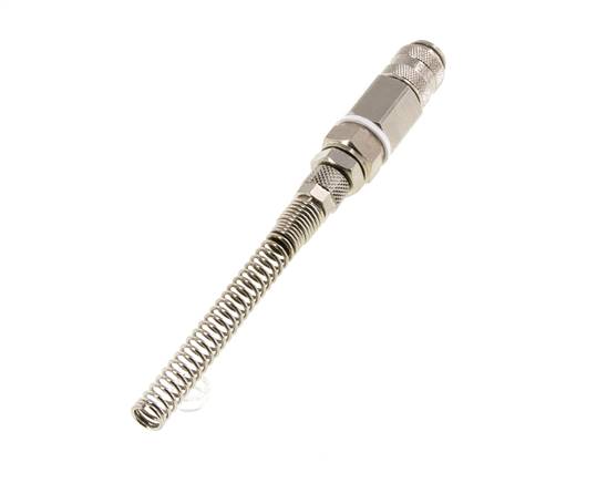 Messing vernickelt DN 5 Luftkupplungsmuffe 4x6 mm Überwurfmutter Biegeschutz drehbar