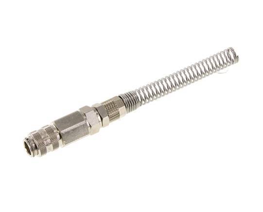 Nickel-plated Brass DN 5 Air Coupling Socket 6x8 mm Union Nut Bend-Protect Rotatable