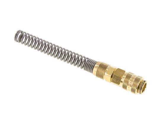 Messing DN 5 Luftkupplungsmuffe 6x8 mm Überwurfmutter Biegeschutz