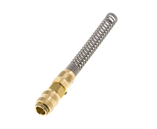 Messing DN 5 Luftkupplungsmuffe 6x8 mm Überwurfmutter Biegeschutz