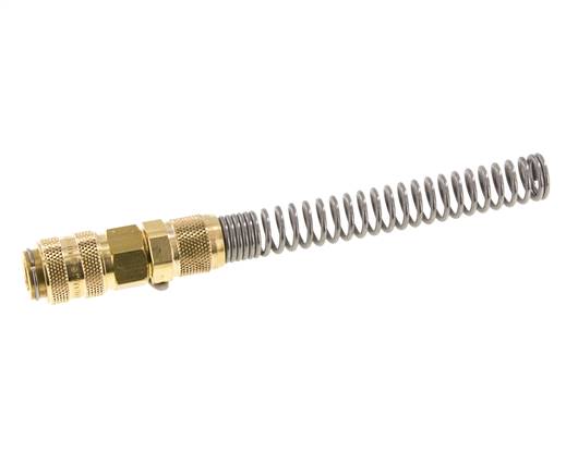 Messing DN 5 Luftkupplungsmuffe 6x8 mm Überwurfmutter Biegeschutz