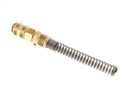 Messing DN 5 Luftkupplungsmuffe 6x8 mm Überwurfmutter Biegeschutz