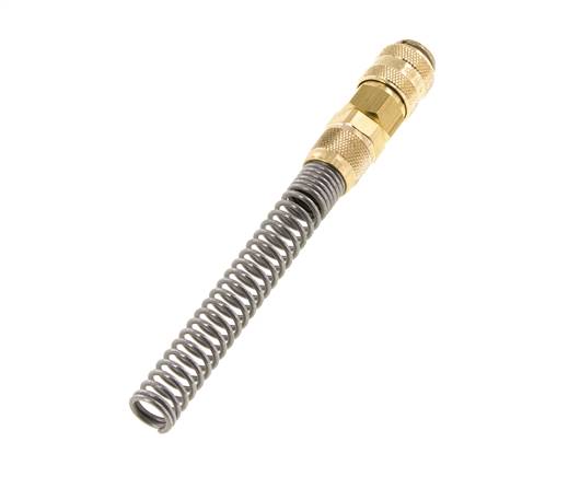 Messing DN 5 Luftkupplungsmuffe 6x8 mm Überwurfmutter Biegeschutz