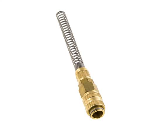 Messing DN 5 Luftkupplungsmuffe 4x6 mm Überwurfmutter Biegeschutz Doppelabsperrung