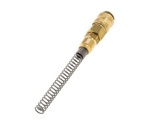 Messing DN 5 Luftkupplungsmuffe 4x6 mm Überwurfmutter Biegeschutz Doppelabsperrung