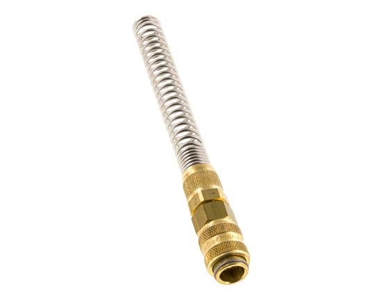 Messing DN 5 Luftkupplungsmuffe 6x8 mm Überwurfmutter Biegeschutz Doppelabsperrung