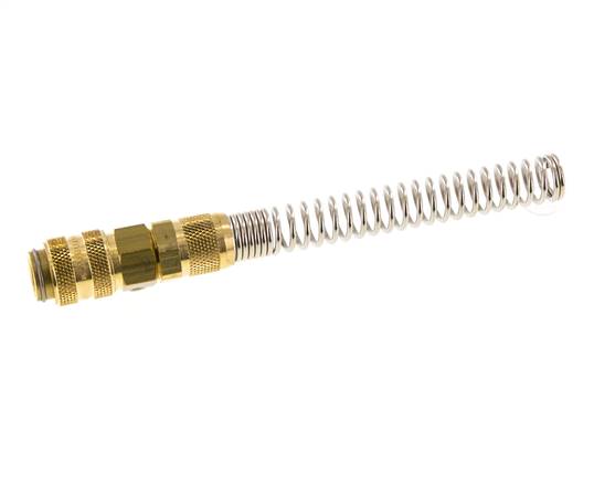 Messing DN 5 Luftkupplungsmuffe 6x8 mm Überwurfmutter Biegeschutz Doppelabsperrung