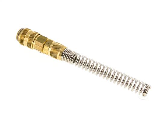 Messing DN 5 Luftkupplungsmuffe 6x8 mm Überwurfmutter Biegeschutz Doppelabsperrung