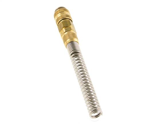 Messing DN 5 Luftkupplungsmuffe 6x8 mm Überwurfmutter Biegeschutz Doppelabsperrung