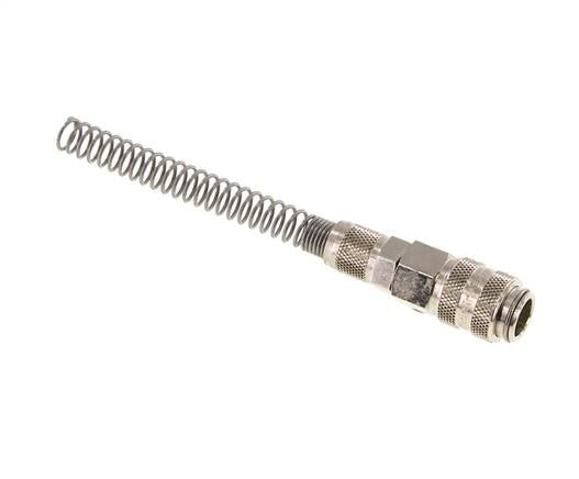 Messing vernickelt DN 5 Luftkupplungsmuffe 4x6 mm Überwurfmutter Biegeschutz