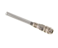 Messing vernickelt DN 5 Luftkupplungsmuffe 4x6 mm Überwurfmutter Biegeschutz