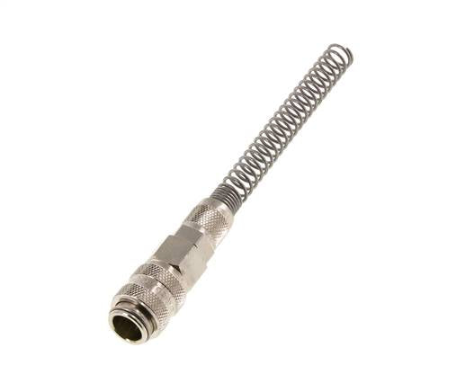 Messing vernickelt DN 5 Luftkupplungsmuffe 4x6 mm Überwurfmutter Biegeschutz