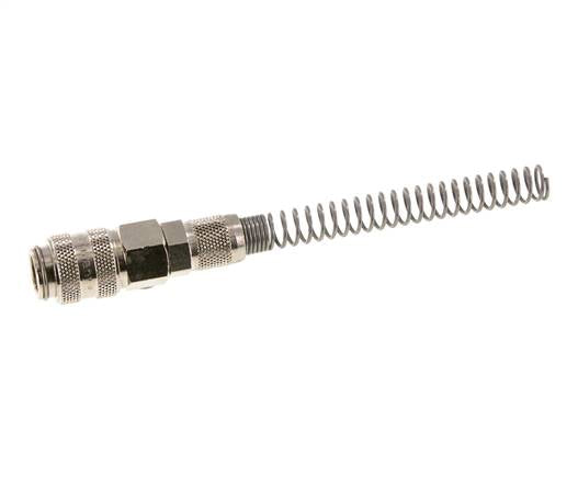 Messing vernickelt DN 5 Luftkupplungsmuffe 4x6 mm Überwurfmutter Biegeschutz