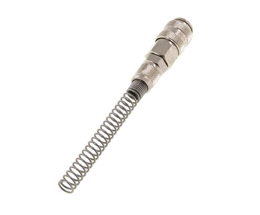 Messing vernickelt DN 5 Luftkupplungsmuffe 4x6 mm Überwurfmutter Biegeschutz
