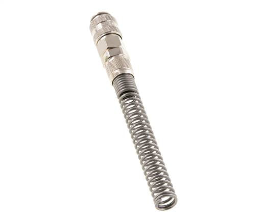 Messing vernickelt DN 5 Luftkupplungsmuffe 6x8 mm Überwurfmutter Biegeschutz