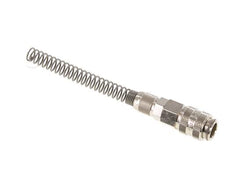 Messing vernickelt DN 5 Luftkupplungsmuffe 4x6 mm Überwurfmutter Biegeschutz Doppelabsperrung