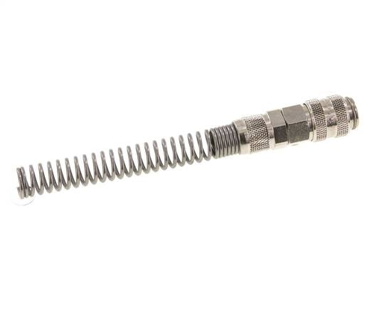 Messing vernickelt DN 5 Luftkupplungsmuffe 6x8 mm Überwurfmutter Bend-Protect Double Shut-Off