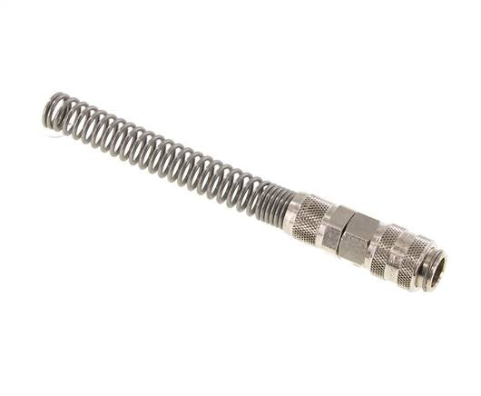 Messing vernickelt DN 5 Luftkupplungsmuffe 6x8 mm Überwurfmutter Bend-Protect Double Shut-Off