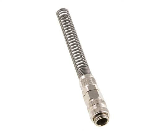 Messing vernickelt DN 5 Luftkupplungsmuffe 6x8 mm Überwurfmutter Bend-Protect Double Shut-Off