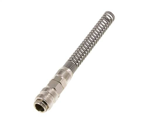 Messing vernickelt DN 5 Luftkupplungsmuffe 6x8 mm Überwurfmutter Bend-Protect Double Shut-Off