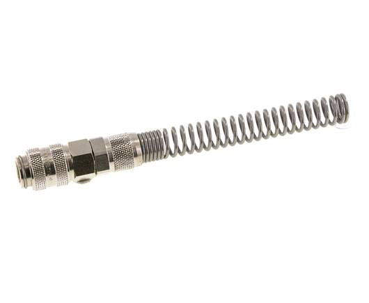Messing vernickelt DN 5 Luftkupplungsmuffe 6x8 mm Überwurfmutter Bend-Protect Double Shut-Off