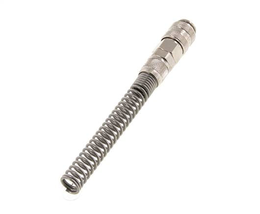 Messing vernickelt DN 5 Luftkupplungsmuffe 6x8 mm Überwurfmutter Bend-Protect Double Shut-Off