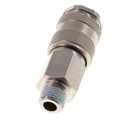 Nickel-plated Brass DN 5.5 (Orion) Air Coupling Socket R 1/4 inch Male