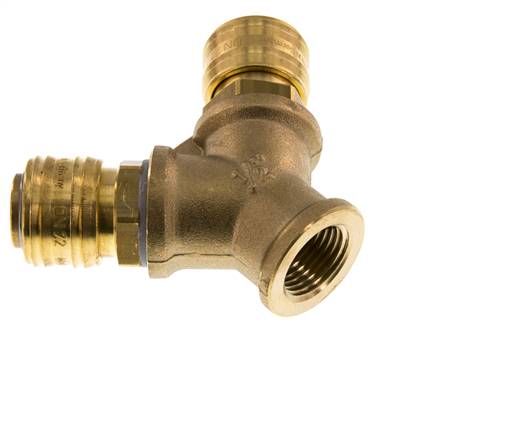 Messing DN 7.2 (Euro) Luftkupplung Muffe G 1/2 Zoll Innengewinde Wandmontage 2-Wege