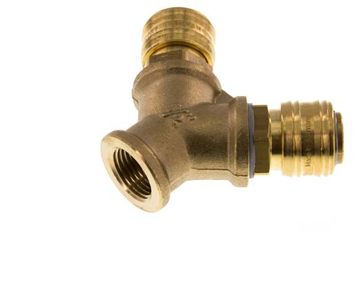 Messing DN 7.2 (Euro) Luftkupplung Muffe G 1/2 Zoll Innengewinde Wandmontage 2-Wege