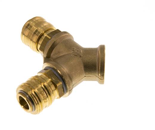 Messing DN 7.2 (Euro) Luftkupplung Muffe G 1/2 Zoll Innengewinde Wandmontage 2-Wege