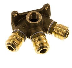 Messing DN 7.2 (Euro) Luftkupplung Muffe G 1/2 Zoll Innengewinde Wandmontage 3-Wege