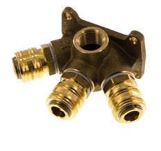 Messing DN 7.2 (Euro) Luftkupplung Muffe G 1/2 Zoll Innengewinde Wandmontage 3-Wege